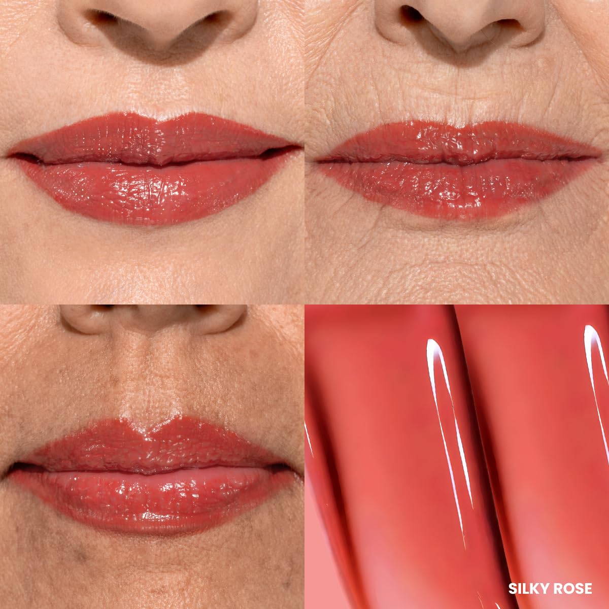 Prime Prometics on lips in Silky Rose adding natural tint and hydration