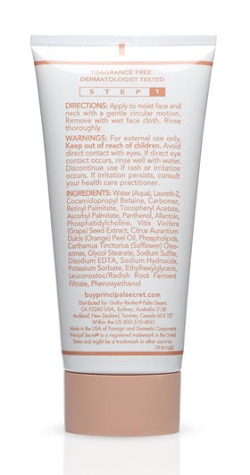 Principal Secret dispensing cleanser from bottle for easy use