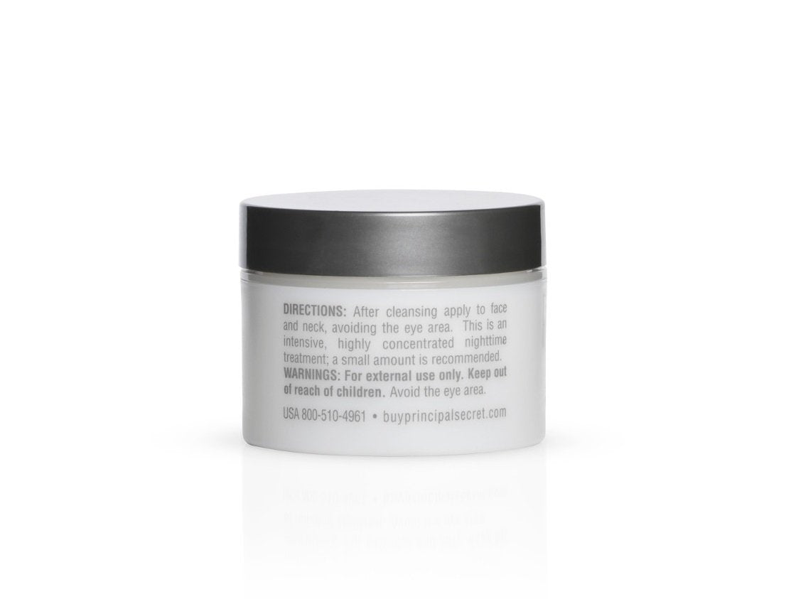 Principal Secret pipette with serum drop showcasing peptide and hyaluronic support