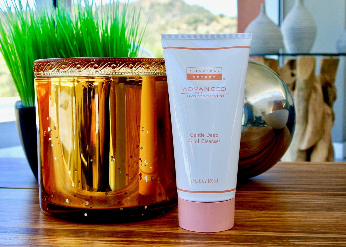 Principal Secret removing makeup with warm cloth for gentle cleansing