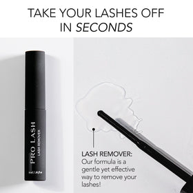 Pro Lash applied with microbrush at lash line showing safe, quick adhesive breakdown