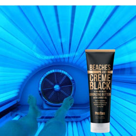 Pro Tan butter spread on skin showcasing glossy finish and improved skin softness