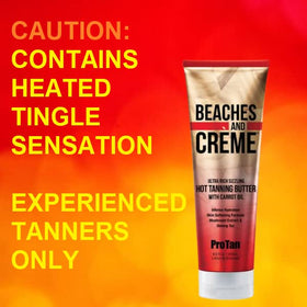 Pro Tan jar held in hand to show 8.5oz scale and travel convenience