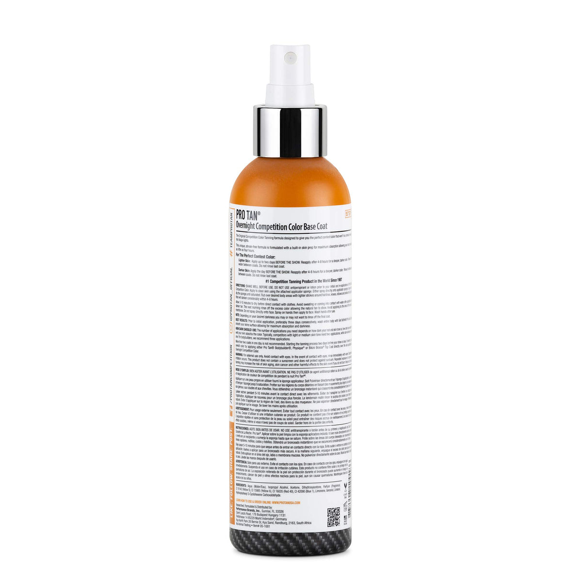 Pro Tan close-up pump and label highlighting product authenticity