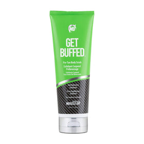 Pro Tan front jar showing Get Buffed packaging and clear product benefit