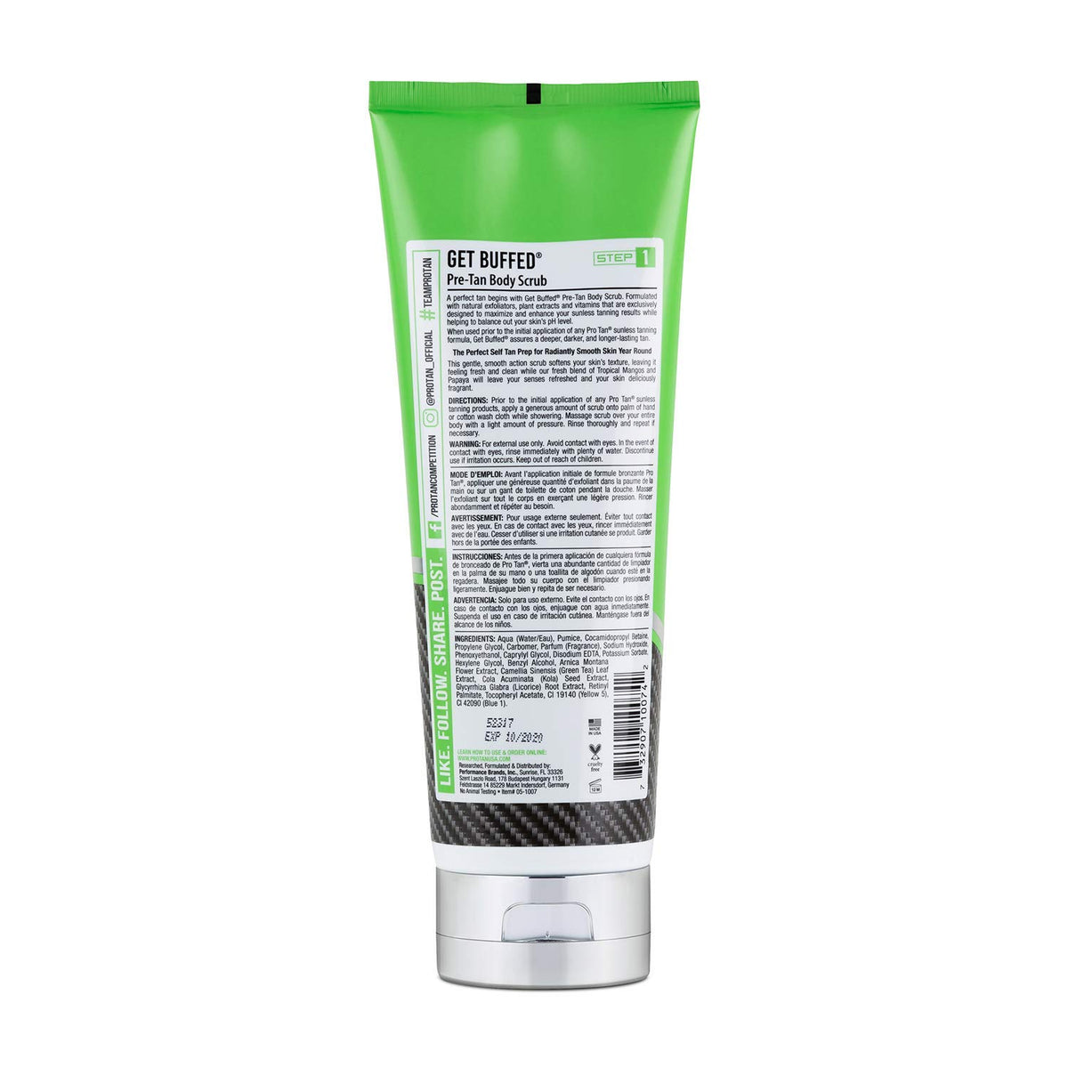 Pro Tan close-up of scrub texture highlighting gentle exfoliation benefit