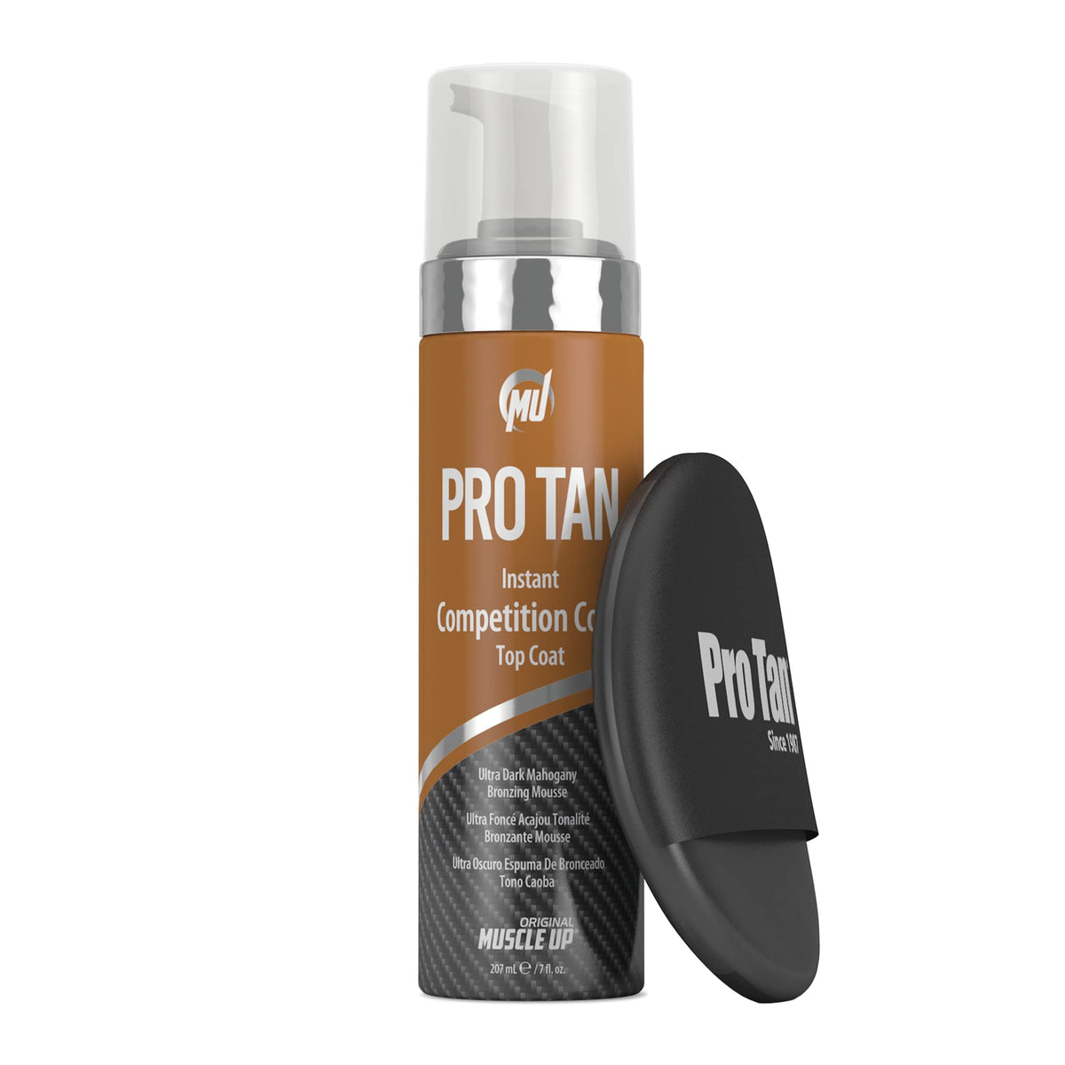 Pro Tan front packaging showing mousse can and label, clear product identification and stage-ready benefit