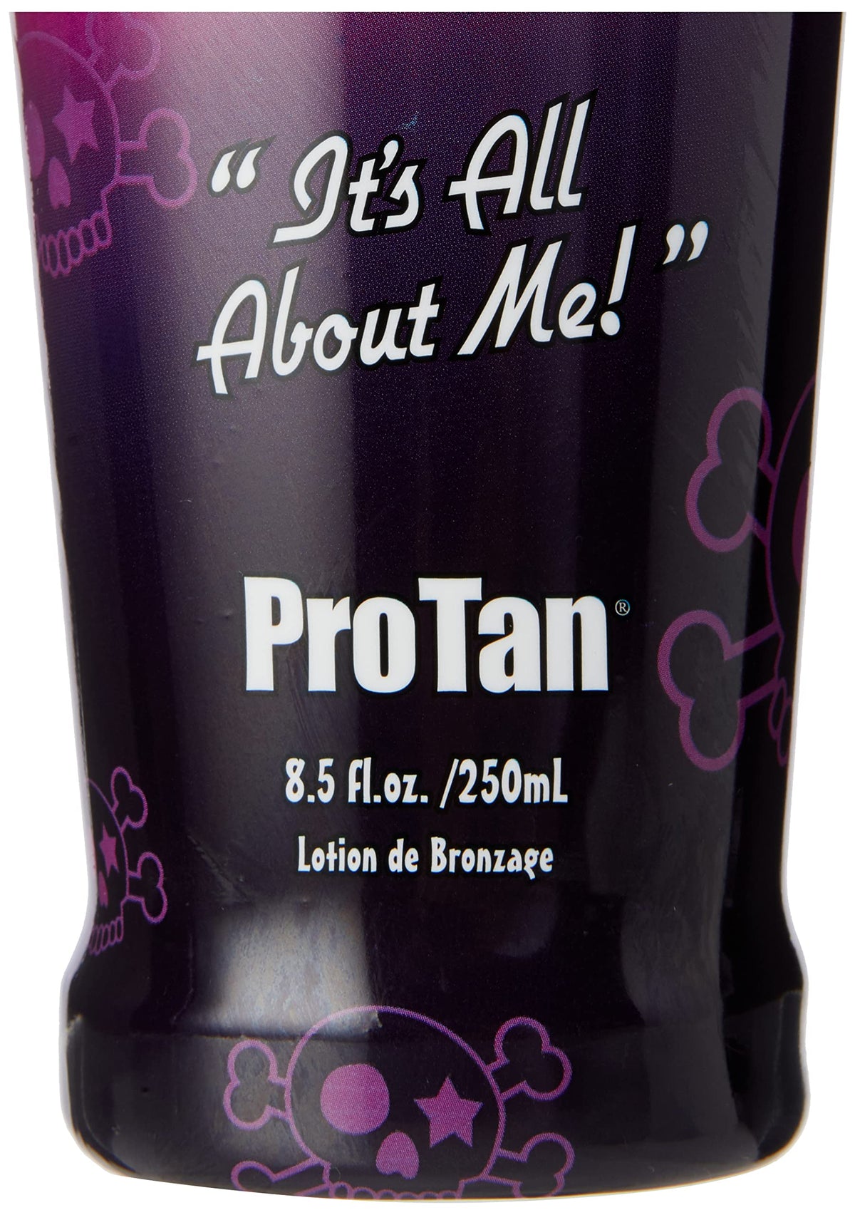 Pro Tan bottle held in hand for size comparison showing portable 8.5 oz convenience benefit
