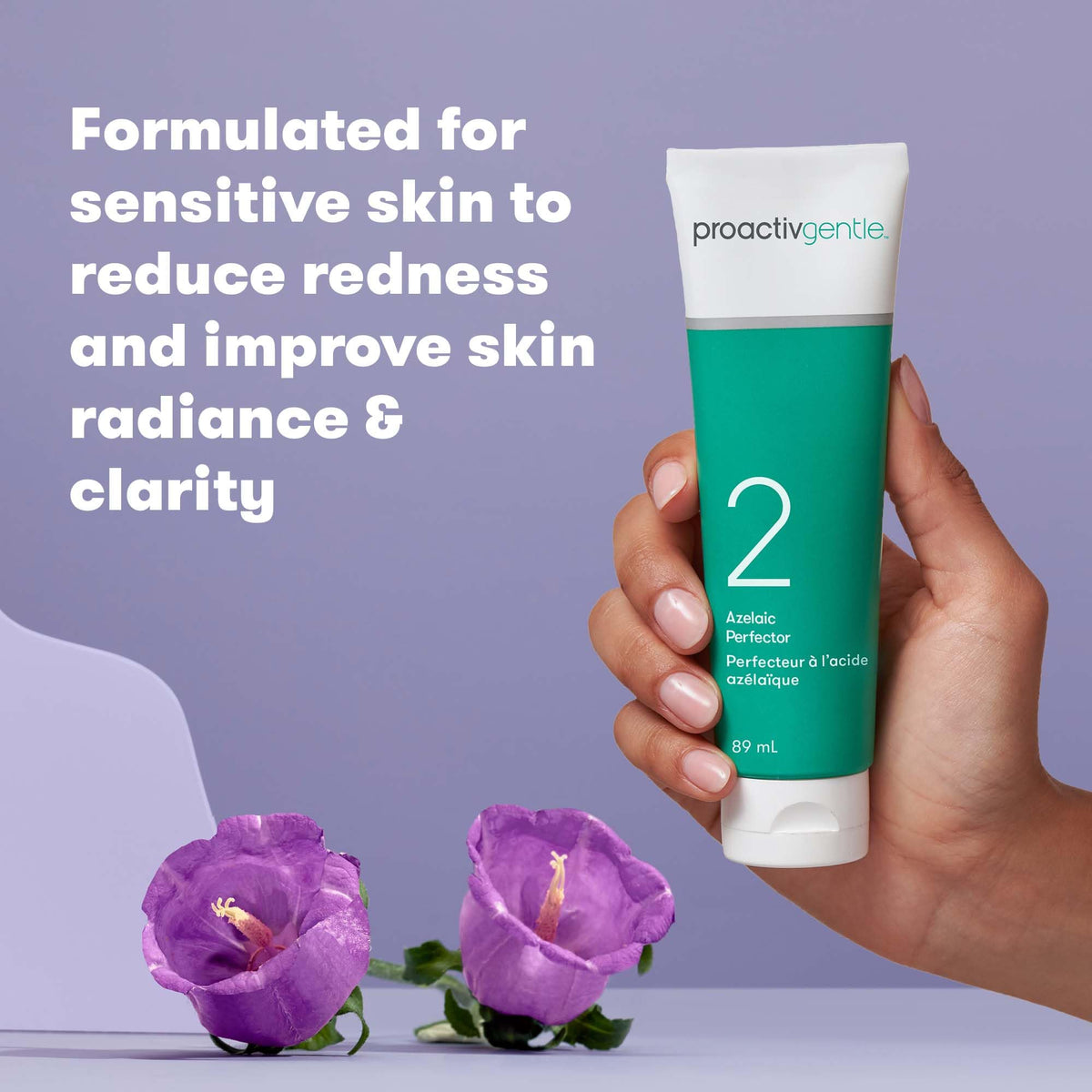 Proactiv ingredient label closeup highlighting azelaic acid and skin-soothing actives