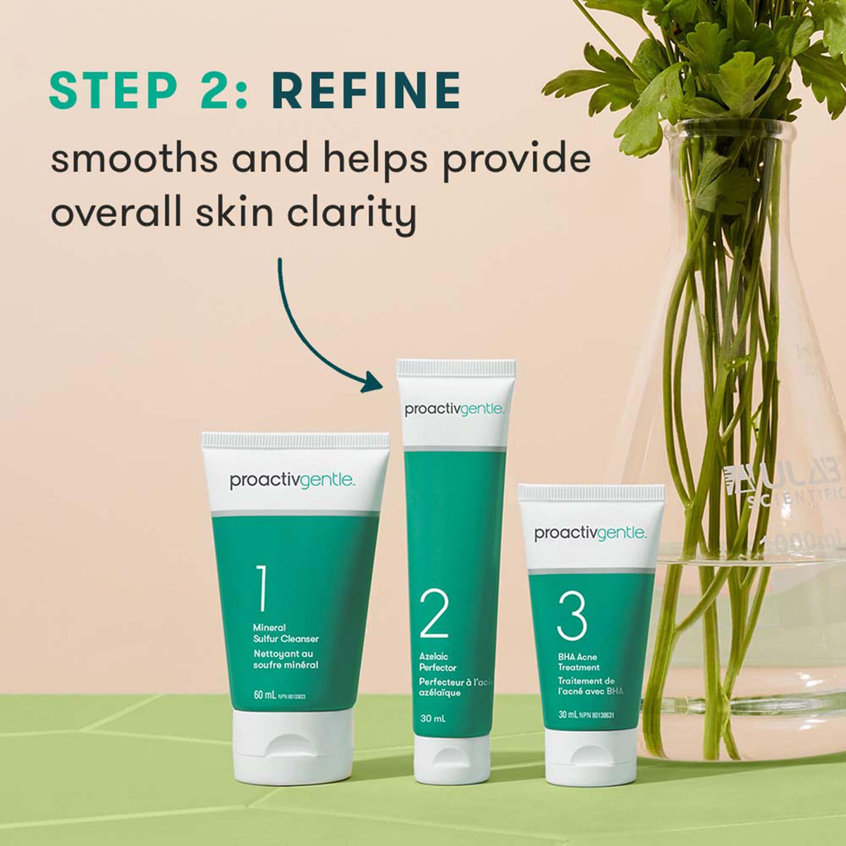 Model applying Proactiv serum illustrating brighter, refined pores and even tone