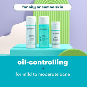 Proactiv kit in bathroom routine demonstrating simple daily use