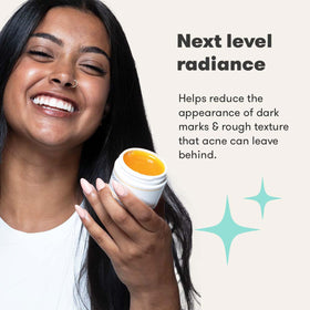 Proactiv mask applied on cheek showing targeted use and improved texture