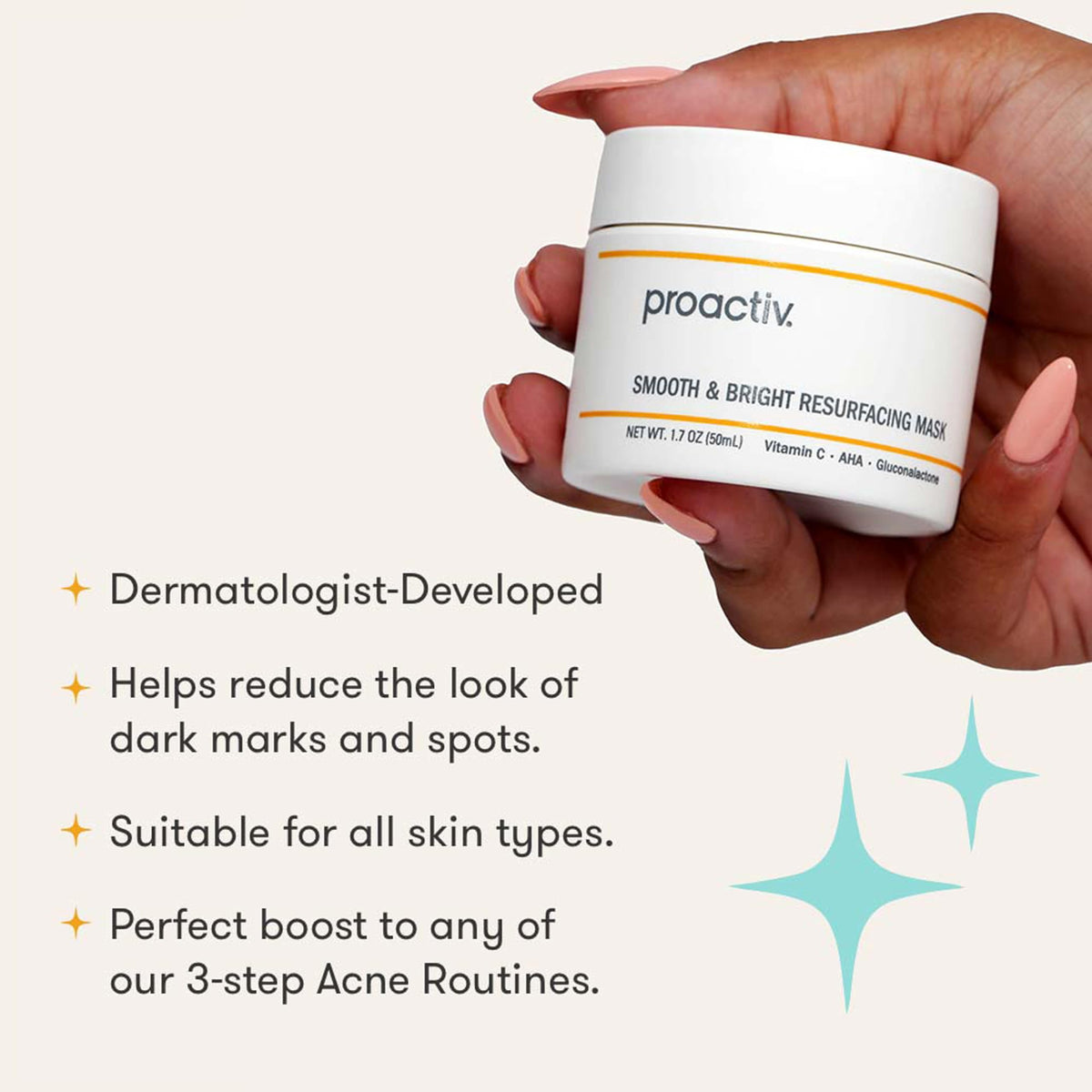 Proactiv close-up texture of mask highlighting smooth spreadability and glow