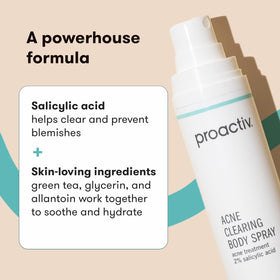 Proactiv mist in use on back demonstrating reach and quick post-workout relief