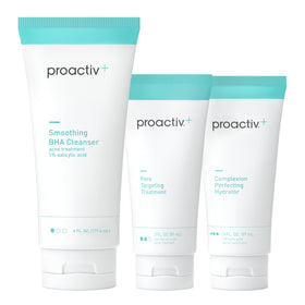 Proactiv three-step kit front packaging showing complete 90-day system and benefits