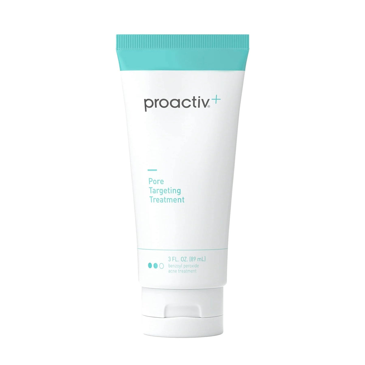 Proactiv tube front view showing label and 3 oz size with clear benefits