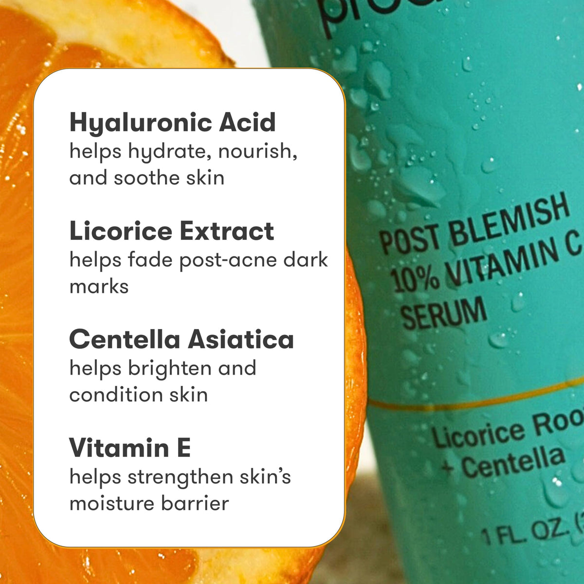 Proactiv bottle label visible to confirm 10% vitamin C concentration