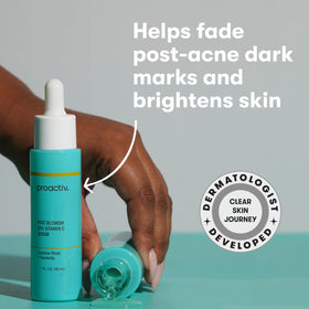 Proactiv pipette close-up dispensing vitamin C serum for precise use