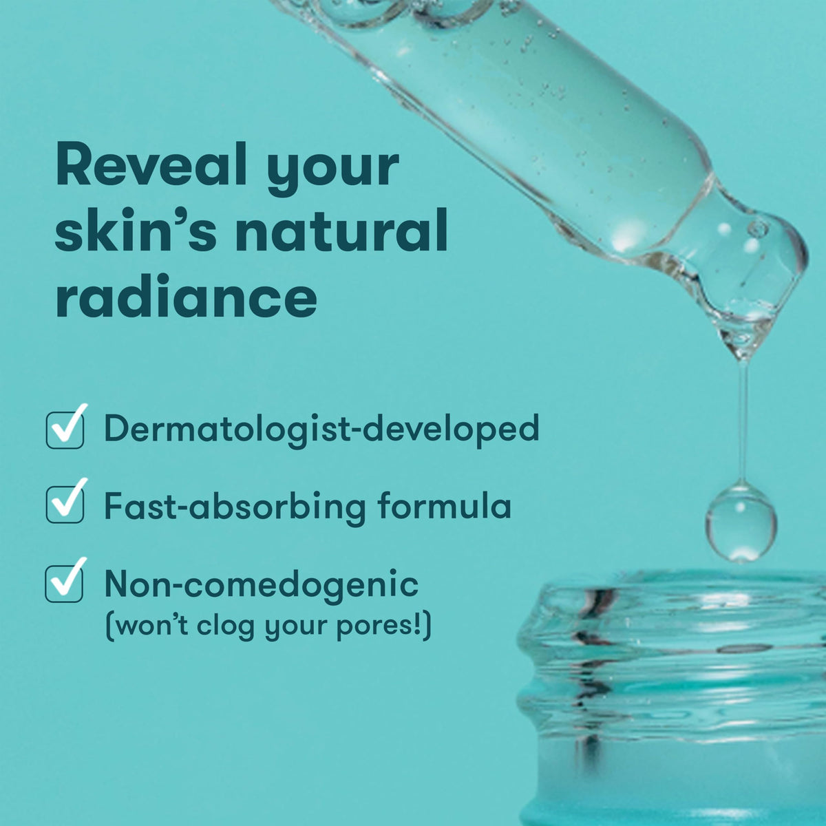 Proactiv serum texture droplet demonstrating lightweight, non-greasy feel
