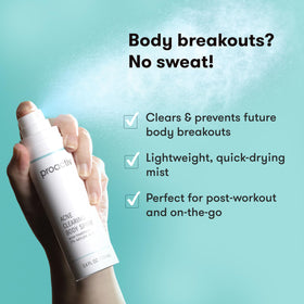 Proactiv spray nozzle detail illustrating 360-degree mist for full coverage