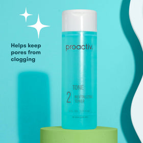 Proactiv toner on bathroom counter during skincare routine for calming daily use