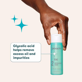 Proactiv toner on bathroom shelf during skincare routine for balanced skin