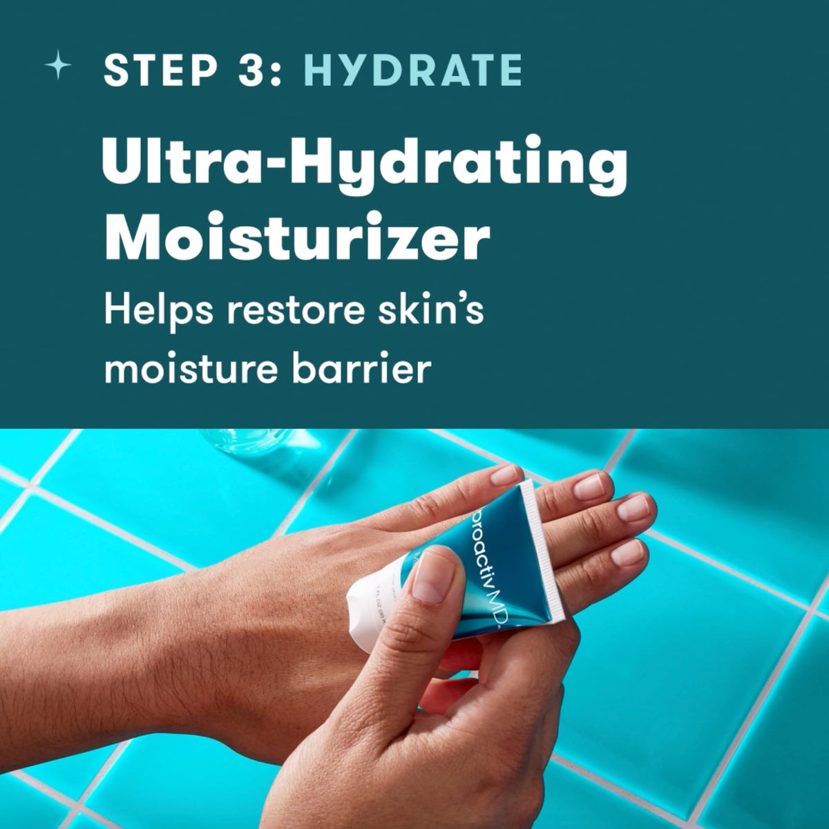 Proactiv MD adapalene gel being applied in-hand, indicates easy nightly use