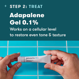 Proactiv MD three-product routine laid flat, demonstrates the daily system