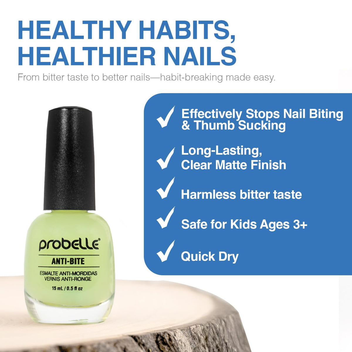 Probelle applied to child's nails with adult supervising for safety