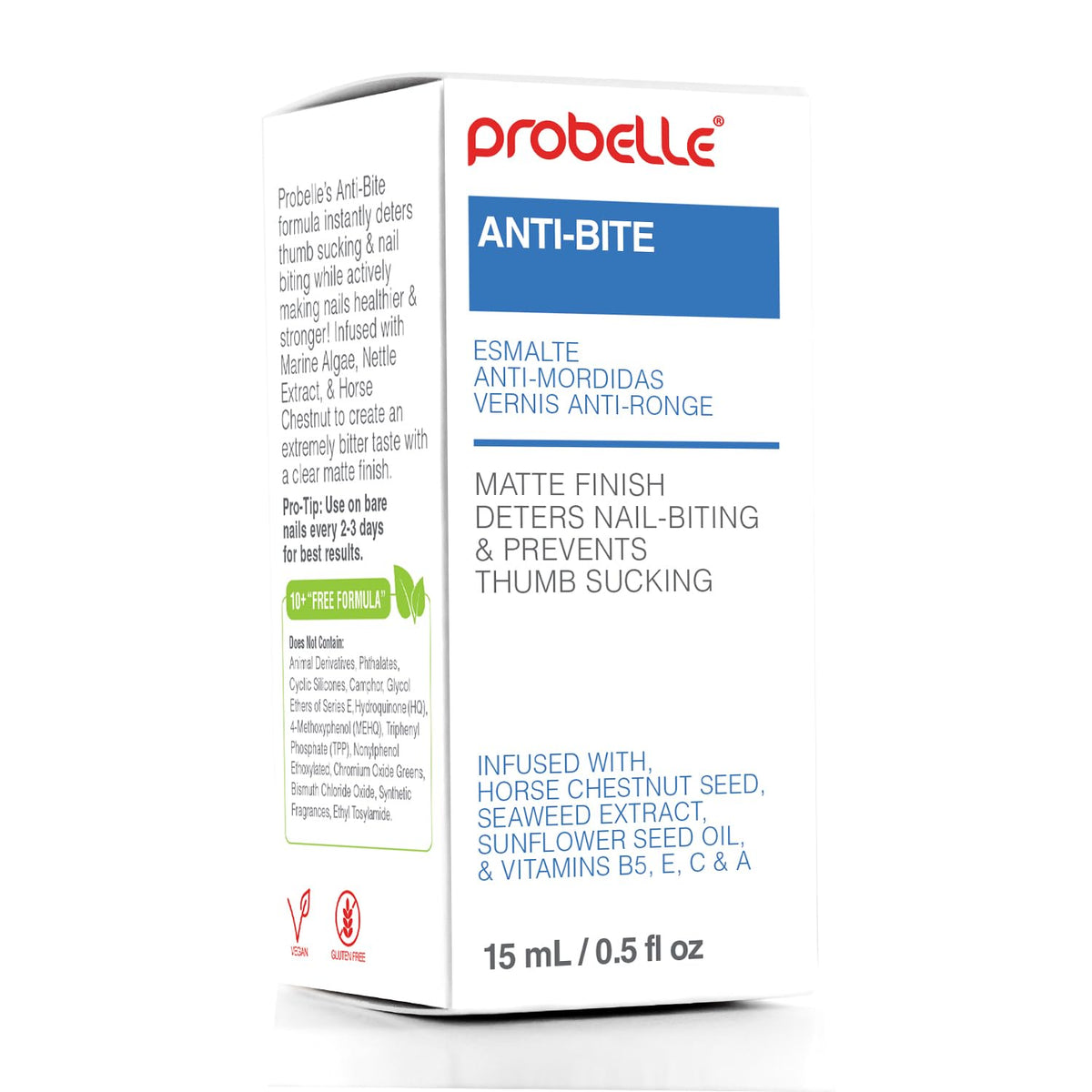 Probelle bottle on bathroom counter for everyday convenience
