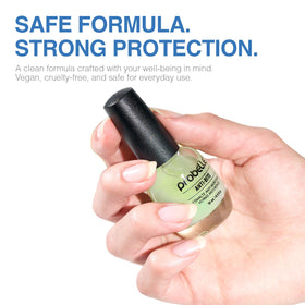 Probelle on nails showing matte finish and natural look benefit