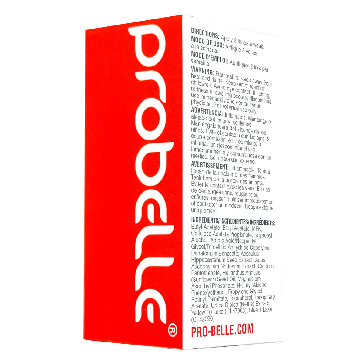 Probelle being removed with polish remover illustrating easy removal
