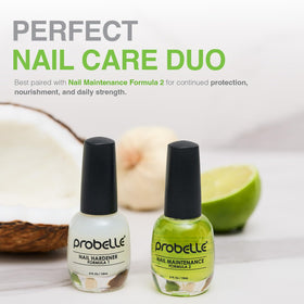 Probelle application before and after comparison showing reduced splitting benefit