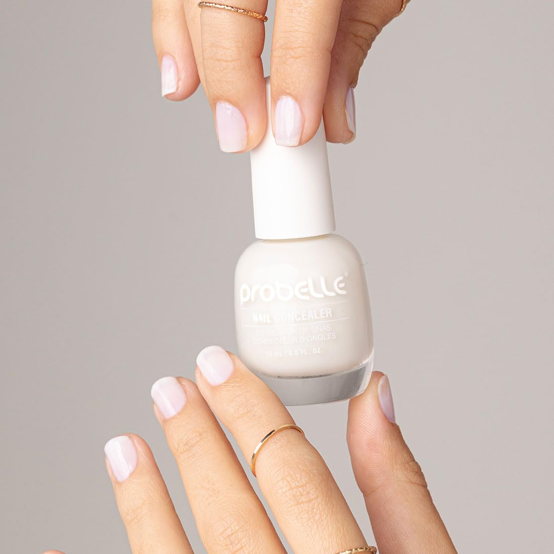 Probelle applying polish on hand demonstrating quick natural look benefit