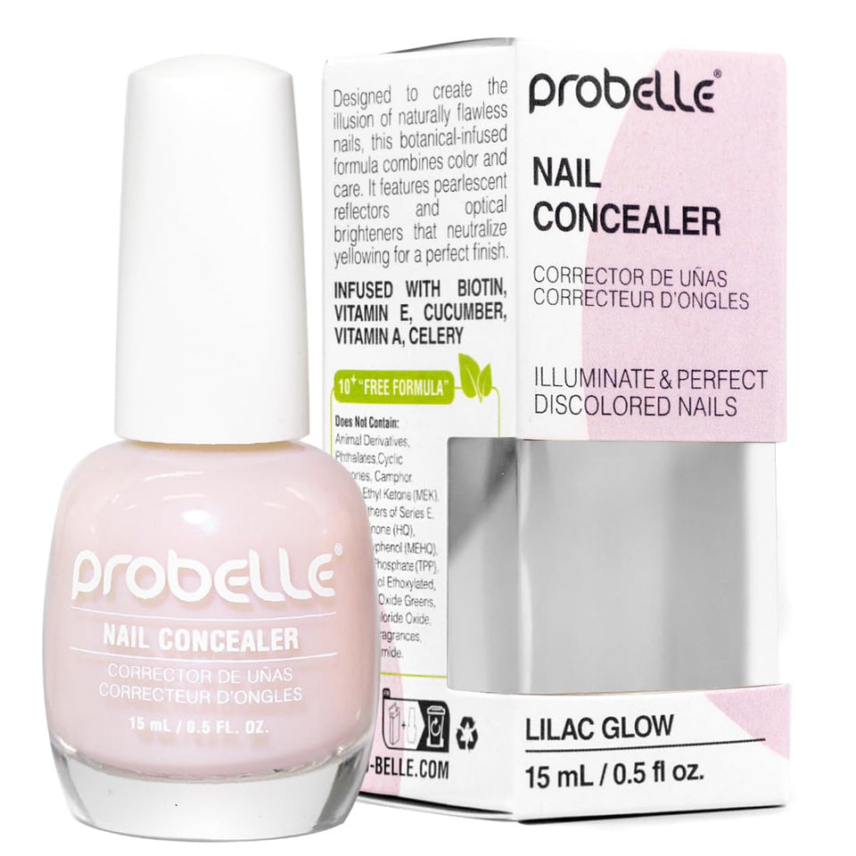 Probelle bottle front showing lilac glow and instant brightening benefit