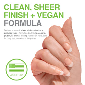 Probelle clear gloss on a nail highlighting shiny protective finish and strength
