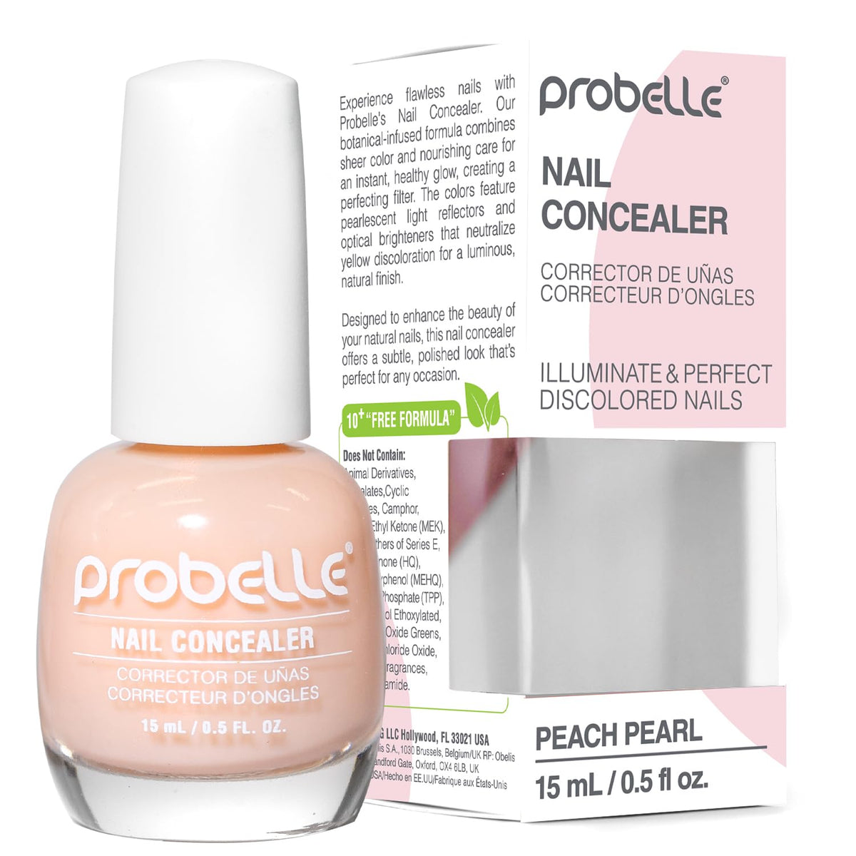 Probelle bottle front view showing brightening finish benefit