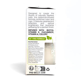 Probelle ingredients label highlighting made in USA and botanical benefit