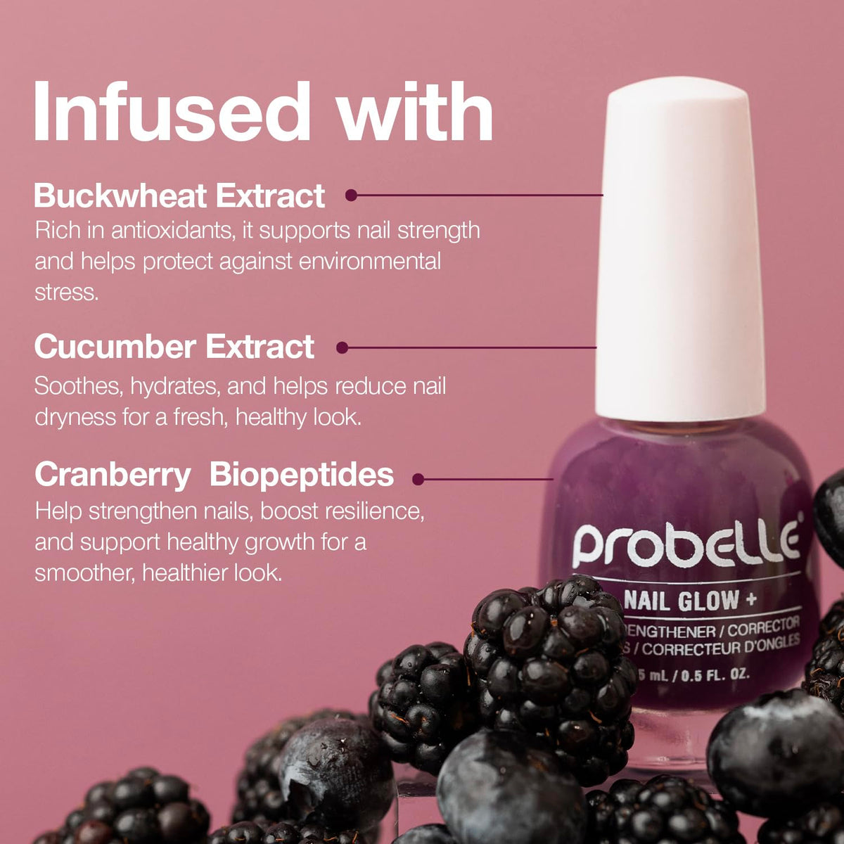 Close-up of Probelle jelly tint on a nail showing translucent color and shine benefit