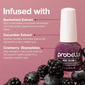 Close-up of Probelle jelly tint on a nail showing translucent color and shine benefit