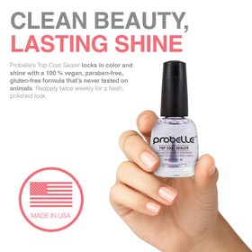 Probelle top coat bottle scale comparison for travel-friendly size