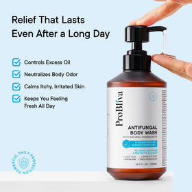 ProBliva applied to feet in shower to combat athlete's foot and odor