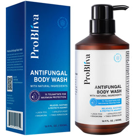 ProBliva front bottle view showing clear medicated antifungal cleanser
