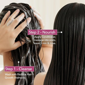 ProBliva before and after comb image showing easier detangling