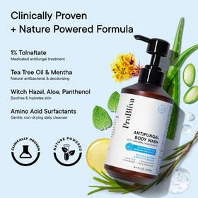 ProBliva body wash in shower demonstrating post-workout cleansing and odor control