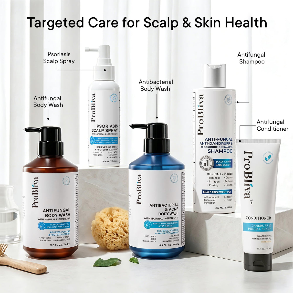 ProBliva on bathroom shelf showing daily routine compatibility benefit