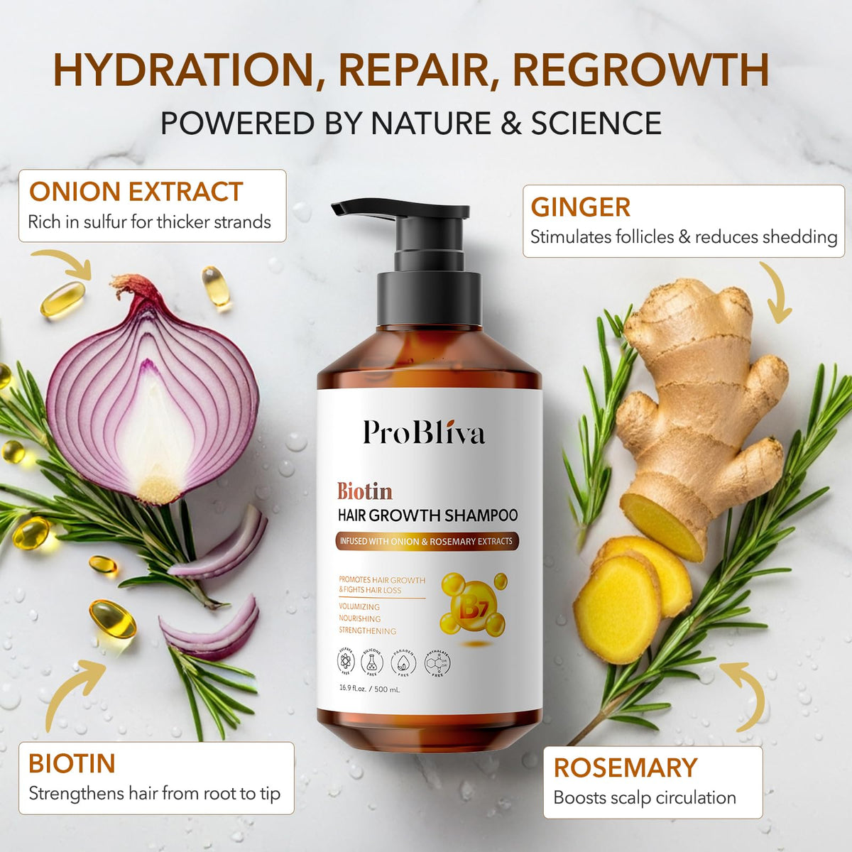 ProBliva onion conditioner open cap revealing creamy formula