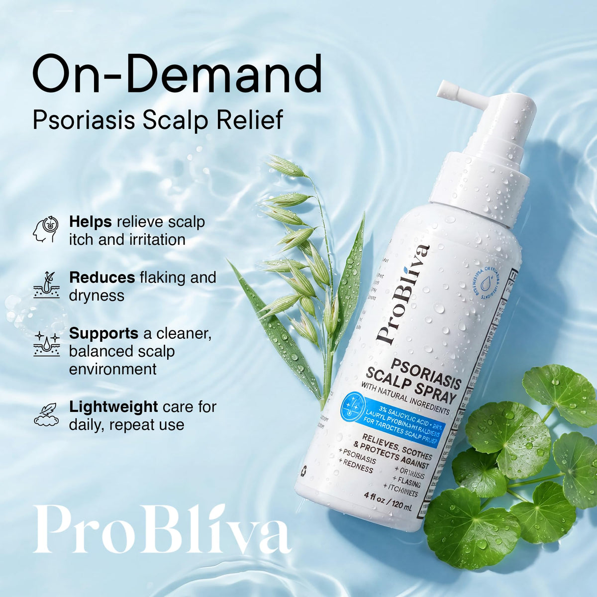 ProBliva precision nozzle close-up for targeted scalp application benefit