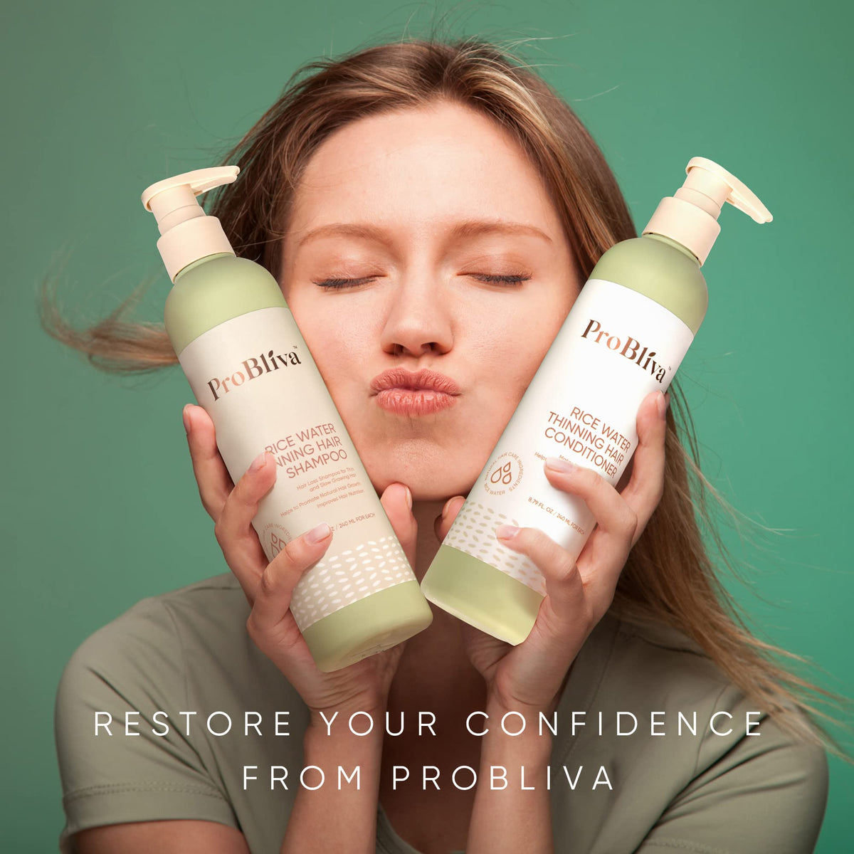 ProBliva shampoo bottle label close-up highlighting key actives