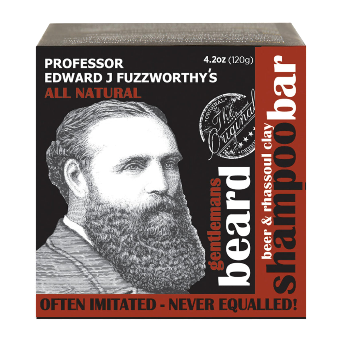 Professor Fuzzworthy's front packaging showing product name and size, highlights eco benefit
